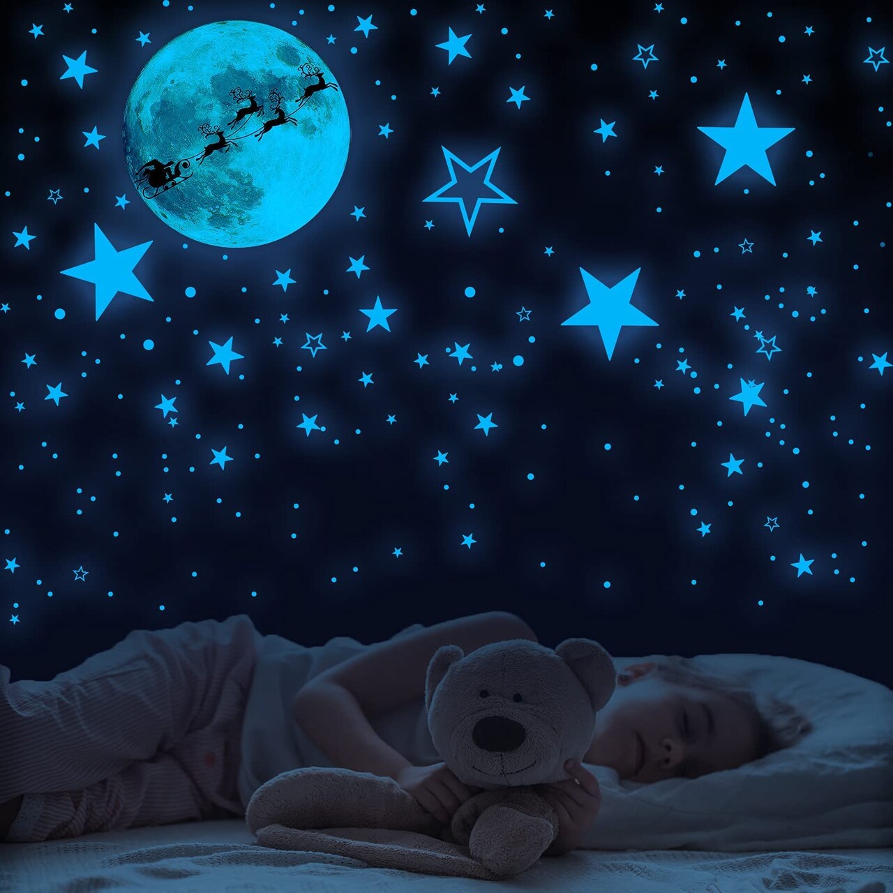 VUDECO 1109 Piece Glow In The Dark Stars and Moon Sticker for Kids Room Decor